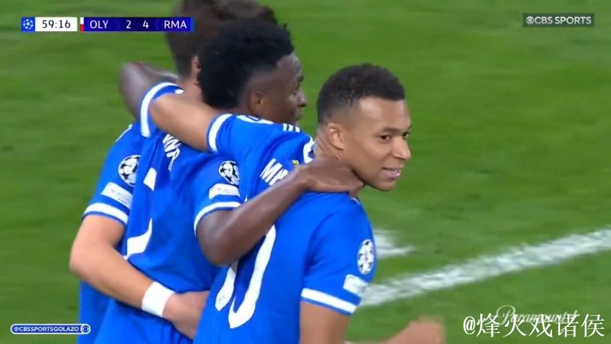 姆巴佩欧冠四次助攻助力皇马客场4-3战胜奥林匹亚科斯